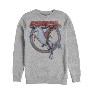 Men's Marvel Deadpool Rides Unicorn Sweatshirt - 1 of 3