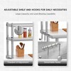 Stainless Steel Table with Overshelves Work Table with Shelf, Prep Table for Home Kitchen Restaurant Garage Warehouse - 2 of 4