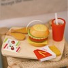 Freniland - Wooden Fast Food Play Set for Toddlers- Burger, Fries, Cola, Chicken and Tray,Pretend Food Toy for Ages 18 Months+ - 3 of 4