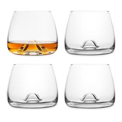 Final Touch DuraShield Lead-Free Crystal 10 Ounce Whiskey Glass, Set of 4