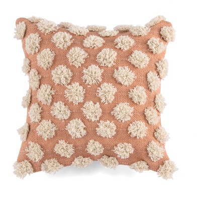 Haven Square Textured Pom Pom Decorative Pillow - Shiraleah