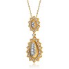 Guili Rhodium and 14K Gold Plated Pendant Necklace with Dazzling Cubic Zirconia, Offering Timeless Elegance and Radiant Sophistication - 2 of 3