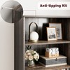 71.4in Tall Farmhouse Bookcase with Doors 11.8in Depth Display Storage Shelves Industrial Bookshelf Wooden 6 Shelf Bookshelves for Living Room - 4 of 4