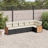 vidaXL 6 Piece Patio Sofa Set with Cushions Black and Cream - Without Table - 2 of 4