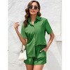 Women's 2 Piece Outfit Sets Summer Beach Casual Printed Shirts and Shorts Lounge Sets Casual Tracksuit Set - 4 of 4