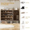 Shoe Cabinet with 3 Rattan Doors, with Adjustable Shelves, 7-Tier Shoe Storage Cabinet for Entryway, Hallway, Living Room - 3 of 4