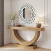 Wooakway 32" Modern Circle Mirror Layered Rings in Silver - 3 of 4