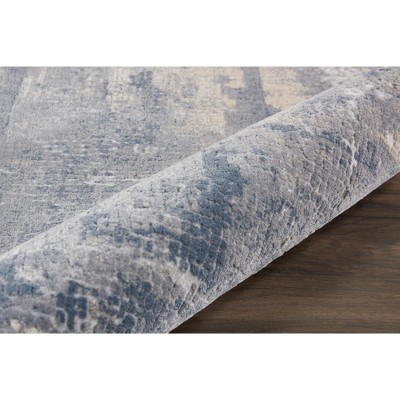 Abstract Grey & Beige Synthetic 3'11" x 5'11" Easy-Care Area Rug
