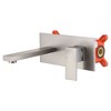 Bathroom Sink or Bathtub Wall-Mount Faucet with Single Handle, 2-Hole Configuration, Brass Rough-In Valve Kit Included - 2 of 4