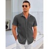 COOFANDY Men's Dress Shirt Wrinkle Free Regular Fit Stretch Short Sleeve Button Down Shirts Dark Grey XL - 4 of 4