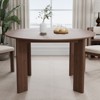 PexFix 52" x 52" Walnut Solid Wood Farmhouse Dining Table Round Wood Top for Modern Dining Rooms & Family Gatherings - 4 of 4