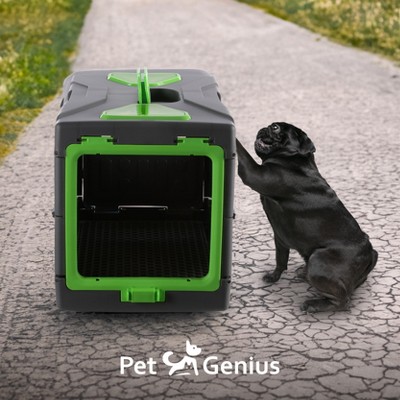 Green and Gray Collapsible Lightweight Pet Crate with Vents