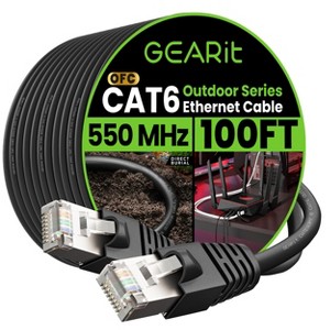 GEARit Cat6 Outdoor Ethernet Cable - 23AWG LLDPE Weatherproof Jacket S/FTP Direct Burial - 1 of 4