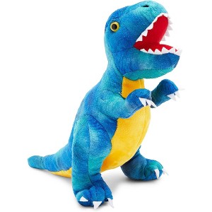 Blue Panda T-Rex Themed Plush Toy for Kids, Dinosaur Stuffed Animal Gift for Boys, 10 inches, Blue - 1 of 4