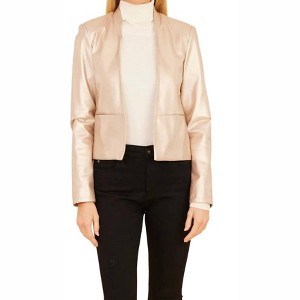 Women's Open Front Pleather Jacket - DOLCE CABO - 1 of 3