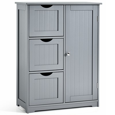 Grey Bathroom Storage Cabinet,Freestanding Floor Cabinet for Home