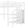 NicBex Loft Bed with L-Shaped Desk & USB,Metal Bunk Bed with Wardrobe,LED & Adjustable Shelves,High Loft Bed for Teens,Adults - 4 of 4