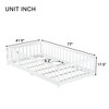 Gulches Twin Size Rubber Wood Floor Bed with Fence, Revolving Door & Safety Guardrails, White - 3 of 4