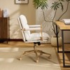 Karl Home Upholstered Armchair Ergonomic Home Office Chair with Adjustable Height 360° Swivel Rolling Wheels Accent Vanity Chair for Living Room - 3 of 4