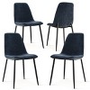 Set of 4 Upholstered Dining Chairs with Metal Legs, Modern Fabric Accent Kitchen Chairs for Dining Room or Small Spaces-Maison Boucle - 4 of 4