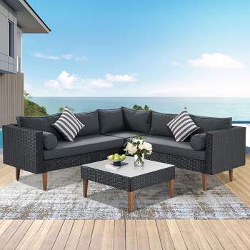 Newton 5pc Wicker Patio Lounge Set- Brown - Christopher Knight Home ...