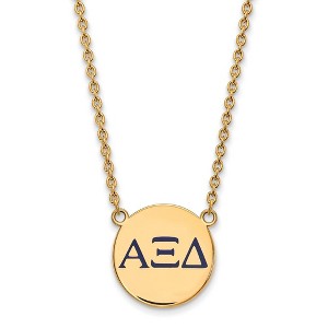 Black Bow Jewelry 14k Yellow Gold Plated Sterling Silver Alpha Xi Delta Greek Life Necklace 18 Inch - 1 of 4