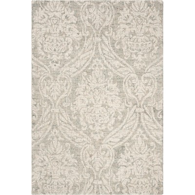 4'X6' Damask Tufted Area Rug Gray/Ivory - Safavieh