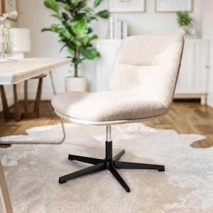 Flash Furniture Chloe Commercial Wide Mid-Back Padded Upholstered Armless Stationary Task Office Chair with Adjustable Height, Swivel Function, Frame - 1 of 4