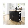 HomeStock  Savannah Wood Top Drop Leaf Rolling Kitchen Island Cart with Spice Rack and Shelves, Black - 4 of 4