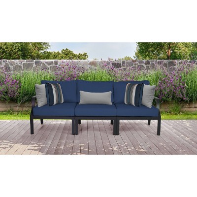 Lexington 3pc Patio Sectional Sofa with Cushions - Navy - TK Classics