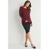 Hello Miz Women's Scoop Neck Long Sleeve Ribbed Maternity Top - 4 of 4