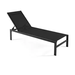 Tangkula Patio Chaise Lounge Adjustable Lounge Chair W/ 6-Position Backrest Black