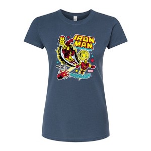 Women's - Marvel - Iron Man Sticker Style Fitted Graphic T-Shirt - 1 of 2