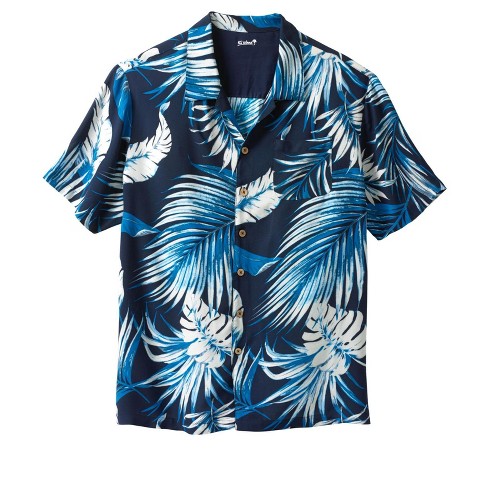 Ks Island By Kingsize Men's Big & Tall Printed Rayon Short-sleeve