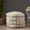 Allegra Boho Pouf Blue/White - Christopher Knight Home: Tufted, Checkered, Indoor Square Ottoman - 2 of 4