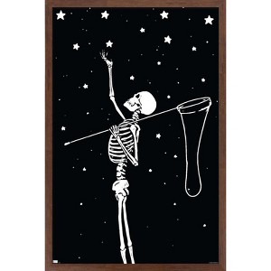 Trends International Skeleton Collecting Stars Framed Wall Poster Prints - 1 of 4