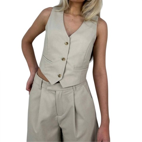 Women's Swear Button Down Vest - Nia Xs : Target