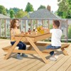 Infans 3-in-1 Kids Picnic Table Wooden Outdoor Water Sand Table w/ Play Boxes - 3 of 4