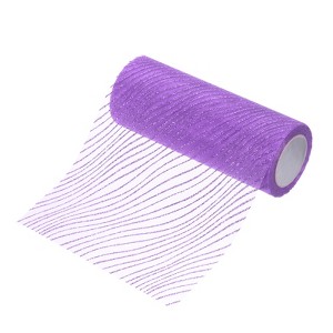 Unique Bargains Sheer Nylon Glitters Wave Mesh Decorative Ribbon Trim 6 Inch 10 Yards - 1 of 4