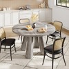 47" Round Dining Table for 4-6, Wood Kitchen Table with Sturdy Base, Farmhouse Circle Dinner Table for Dining Room, Living Room, 4 Strong Legs - 2 of 4