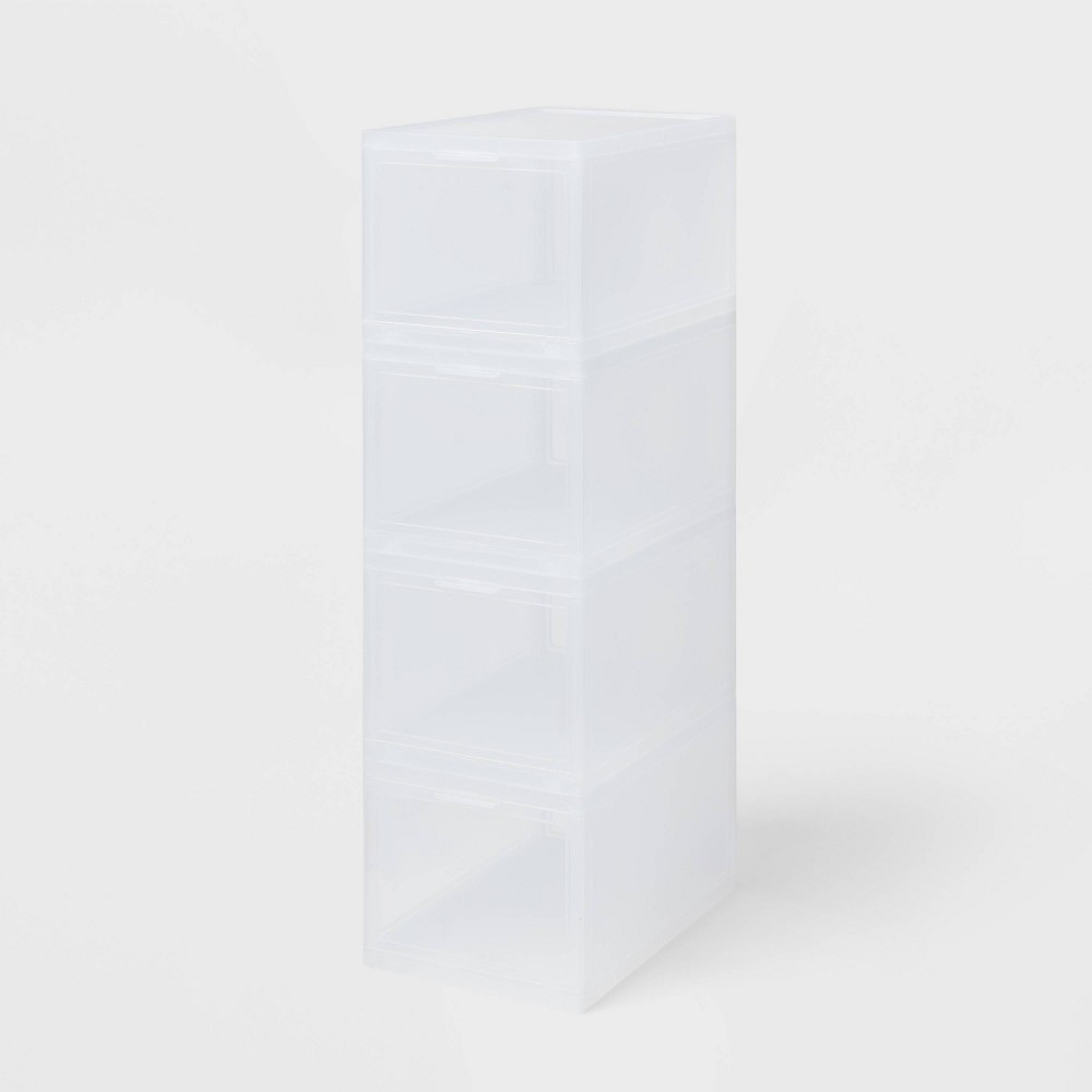 Stackable Small Bin Front Opening Clear - Brightroom™: Transparent Utility Storage, Stackable, BPA-Free, 12 Volume Capacity