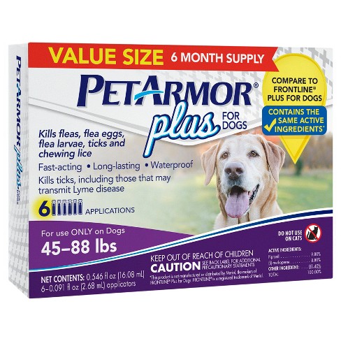 PetArmor® Plus Flea And Tick Topical Treatment For Dogs - 45-88 Lbs - 6 ...