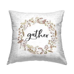 Stupell Industries Gather Phrase Leaf Wreath, 18 x 18 - 1 of 3