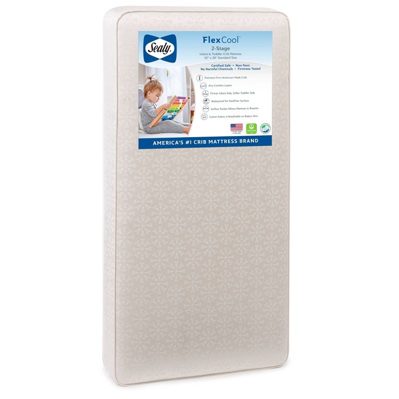 Sealy FlexCool 2-Stage Crib And Toddler Mattress, 1 of 8