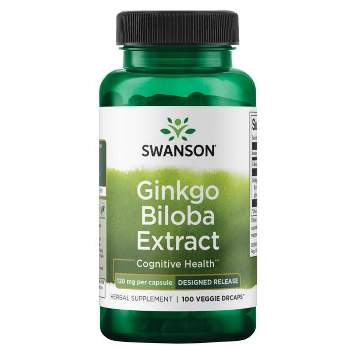Swanson Herbal Supplements Standardized Ginkgo Biloba Extract 120 mg Veggie Capsule 100ct