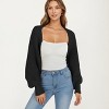 Anna-Kaci Women's Open Front Long Sleeve Knit Shrug Cardigan with Cropped Fit - 4 of 4