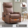 Black Faux Leather Heat Massage Manual Recliner Chair with Rocker and Swivel for Living Room - 3 of 4