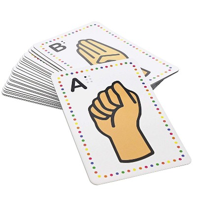 Bright Creations 26-Count Magnetic Sign Language Alphabet Flash Cards with Gestures Uppercase Letters Card for Kids Learning ABC Whiteboard Classroom