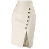 Allegra K Women's Vintage Button Decor Belted Split Front Knee Length Pencil Skirt - 3 of 4