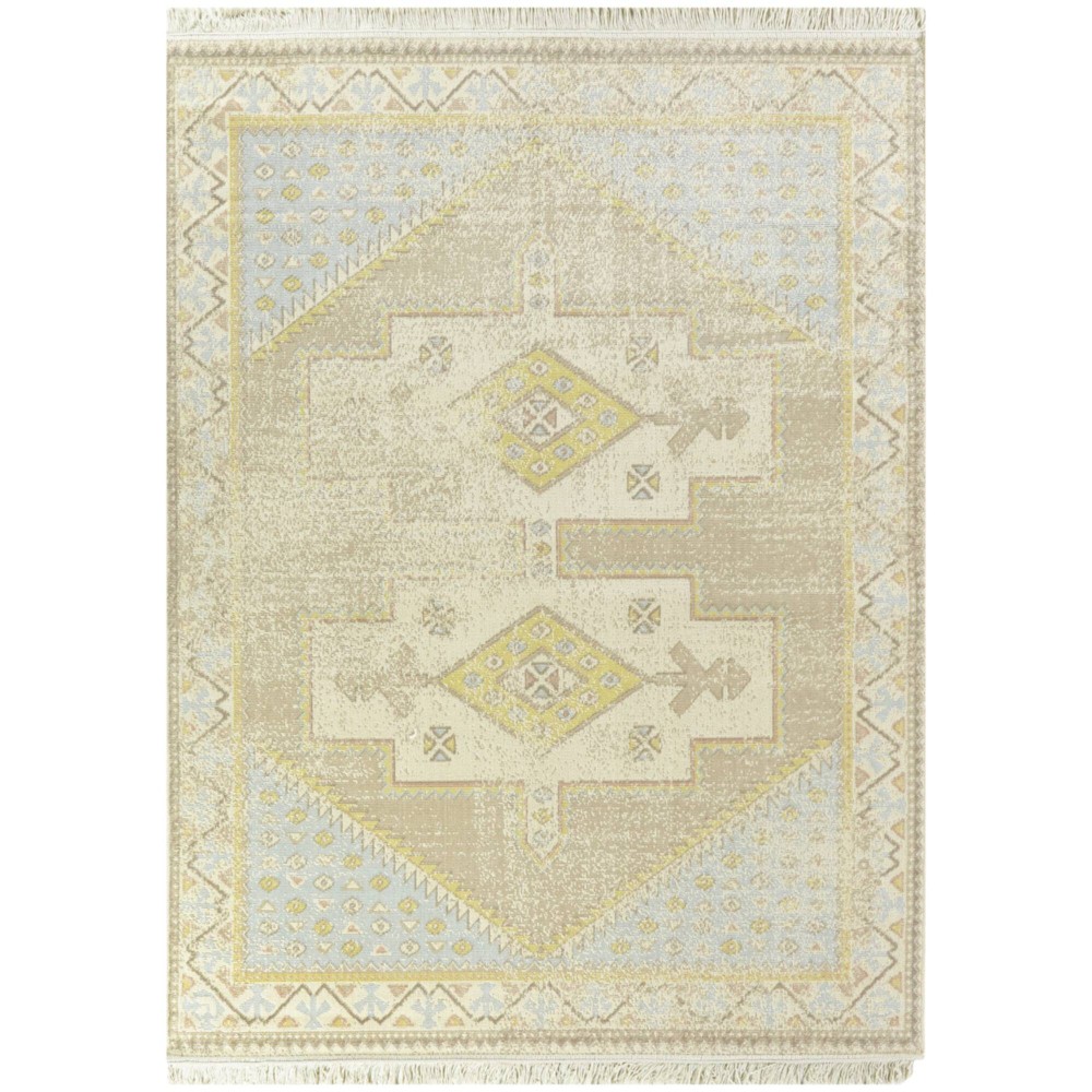 2'2inx7' Cervantes Geometric Vintage Kids' Rug Yellow - Balta Rugs